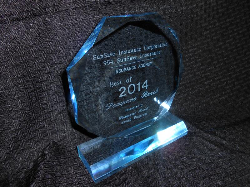 954 SunSave Insurance Achievement Award 2014